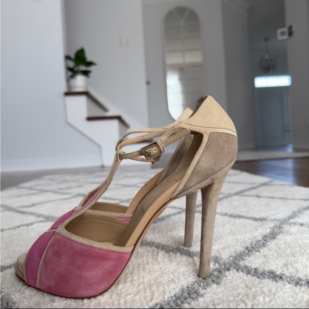 Roger Vivier Pink and Tan Heels Size 9,5